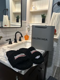 Balenciaga furry slides