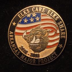 Elks Share Elks Care Arkansas Major Project 2012-2013 Warthog Lodge Lapel Pin