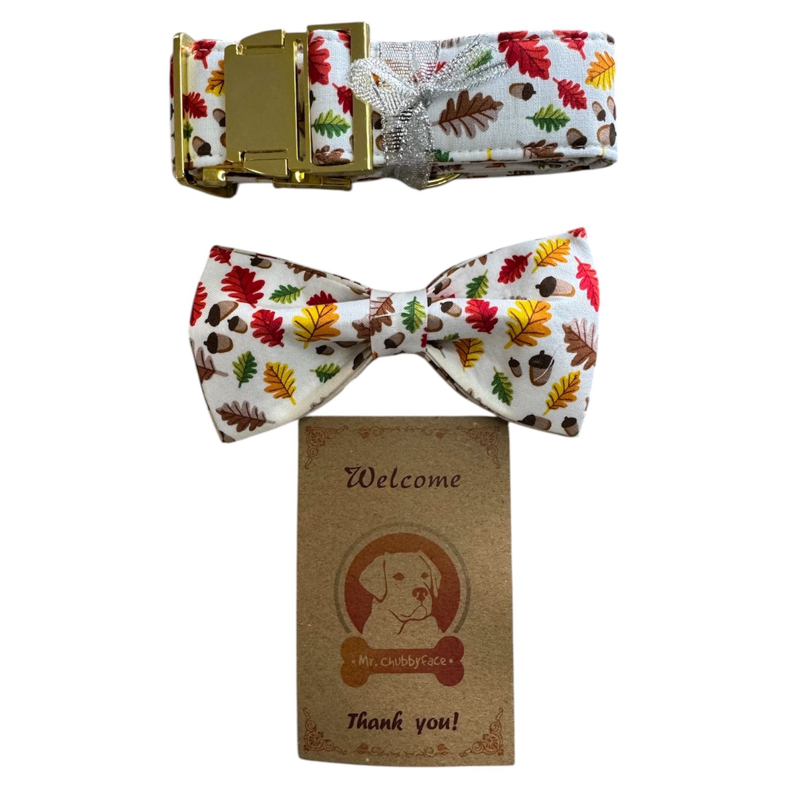 MR. CHUBBYFACE Large Dog Collar with Bow Cute (Size XL)