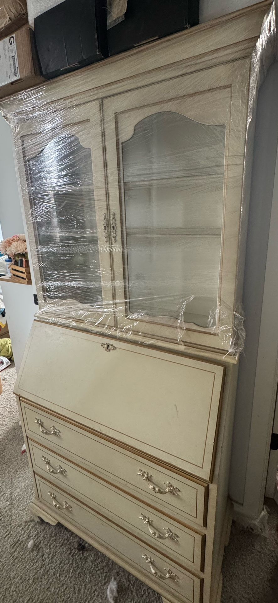 Antique Victorian Style Writing Desk Cabinet