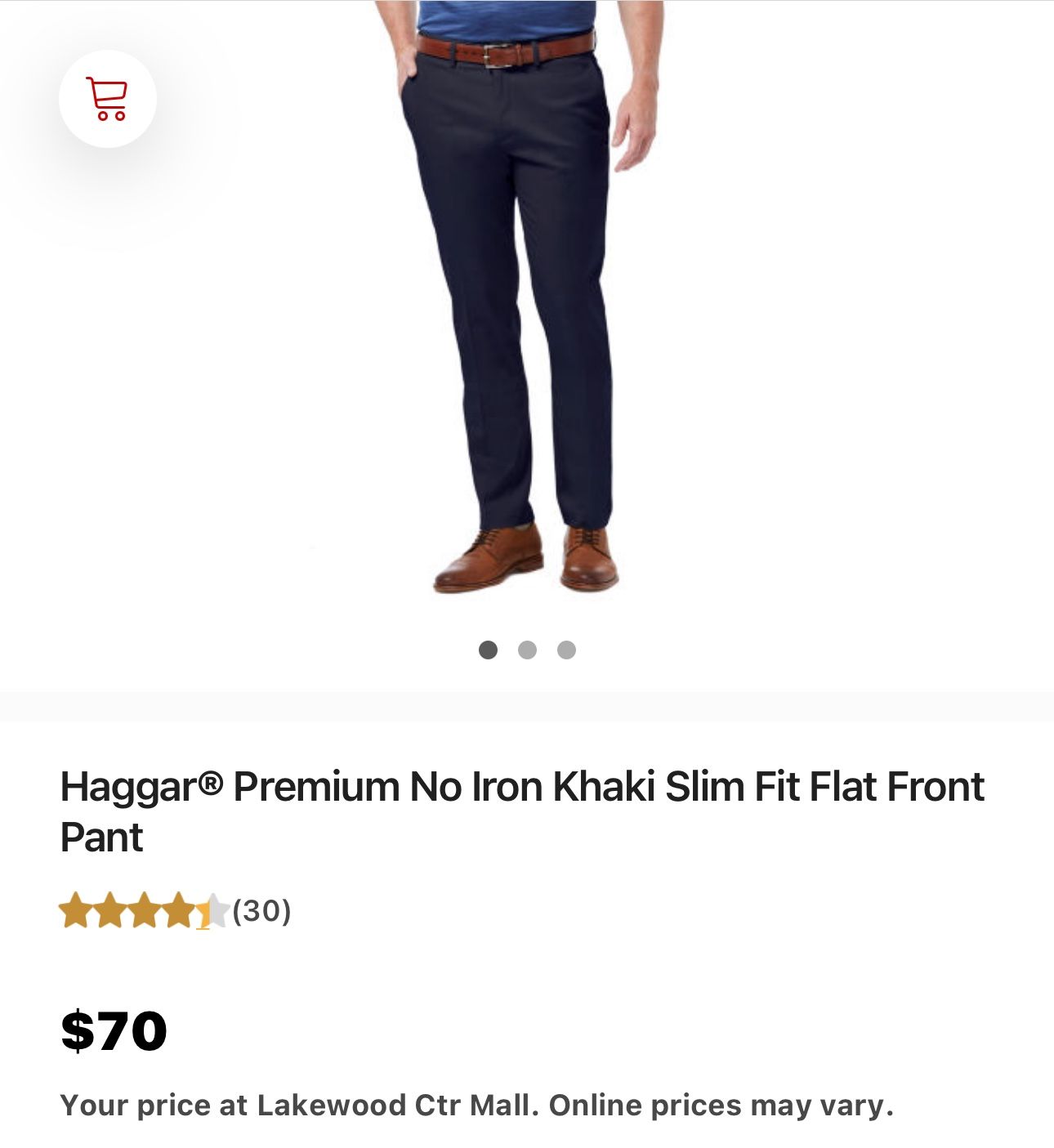 Haggar Premium No Iron Khaki Slim Fit Flat Front Pant