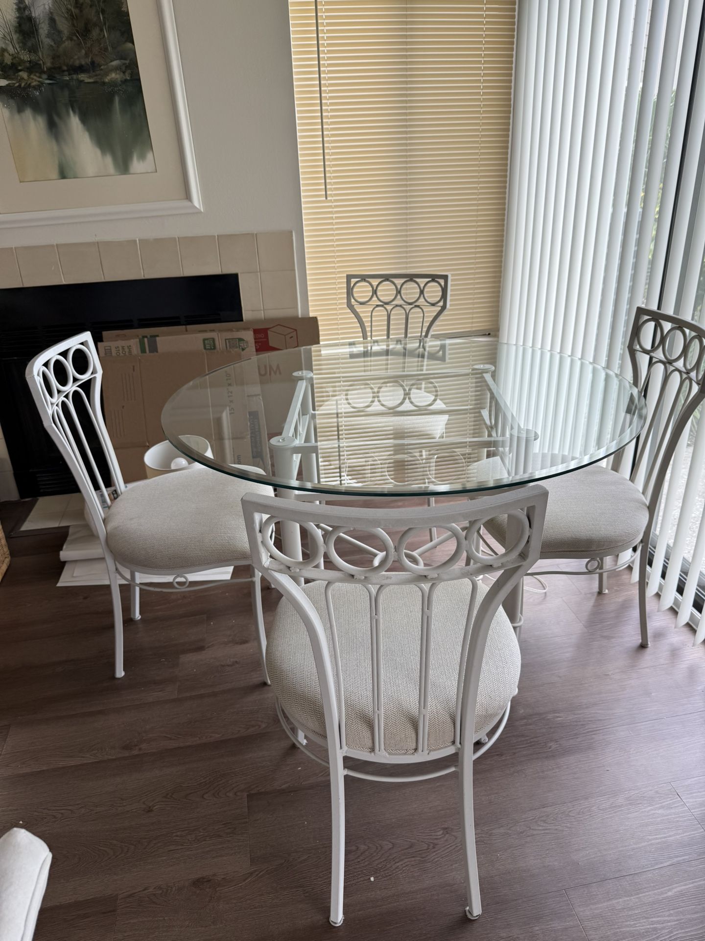 Glass Top Dining Room Table With 4 Chairs