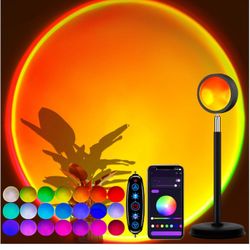 Sunset Lamp Projector with APP Control - 21 Color Changing LED Sunset Light, 180° Adjustable for Photography, Bedroom Decor, Party, Wedding, Mood Ligh