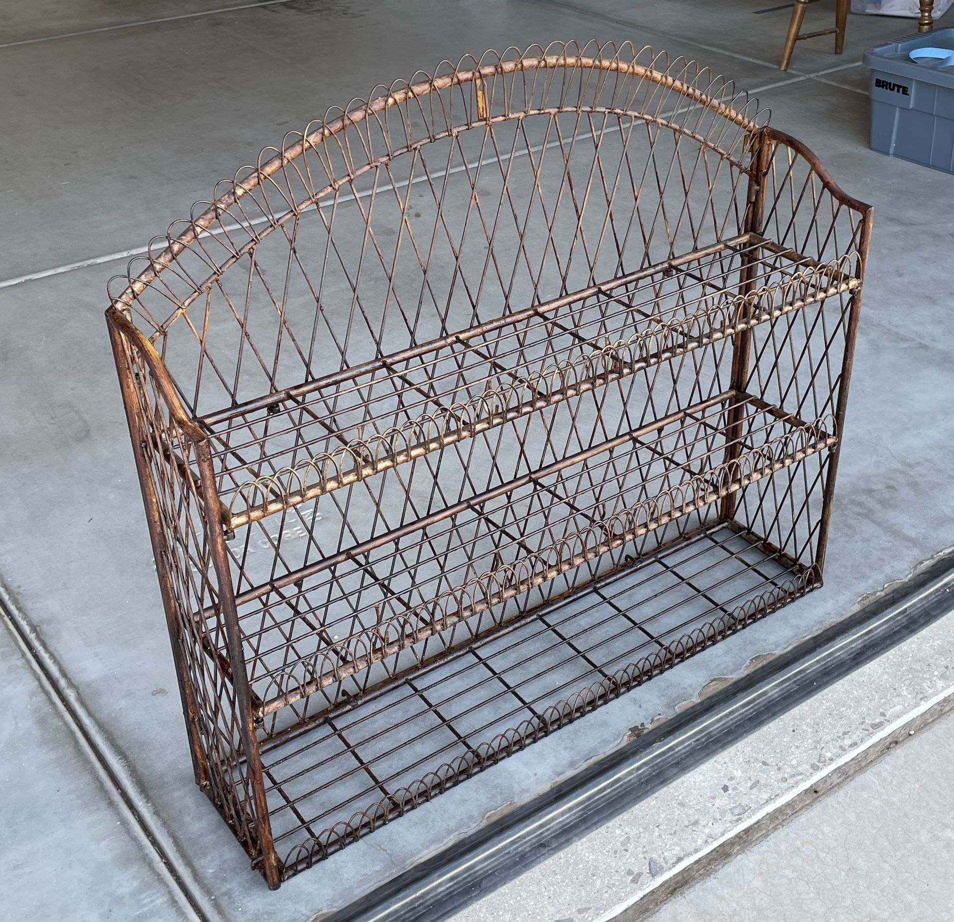 Attractive Metal Shelf for Indoors or Outdoors