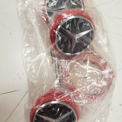 Mercedes Center Caps With TIRE Caps  (Red)