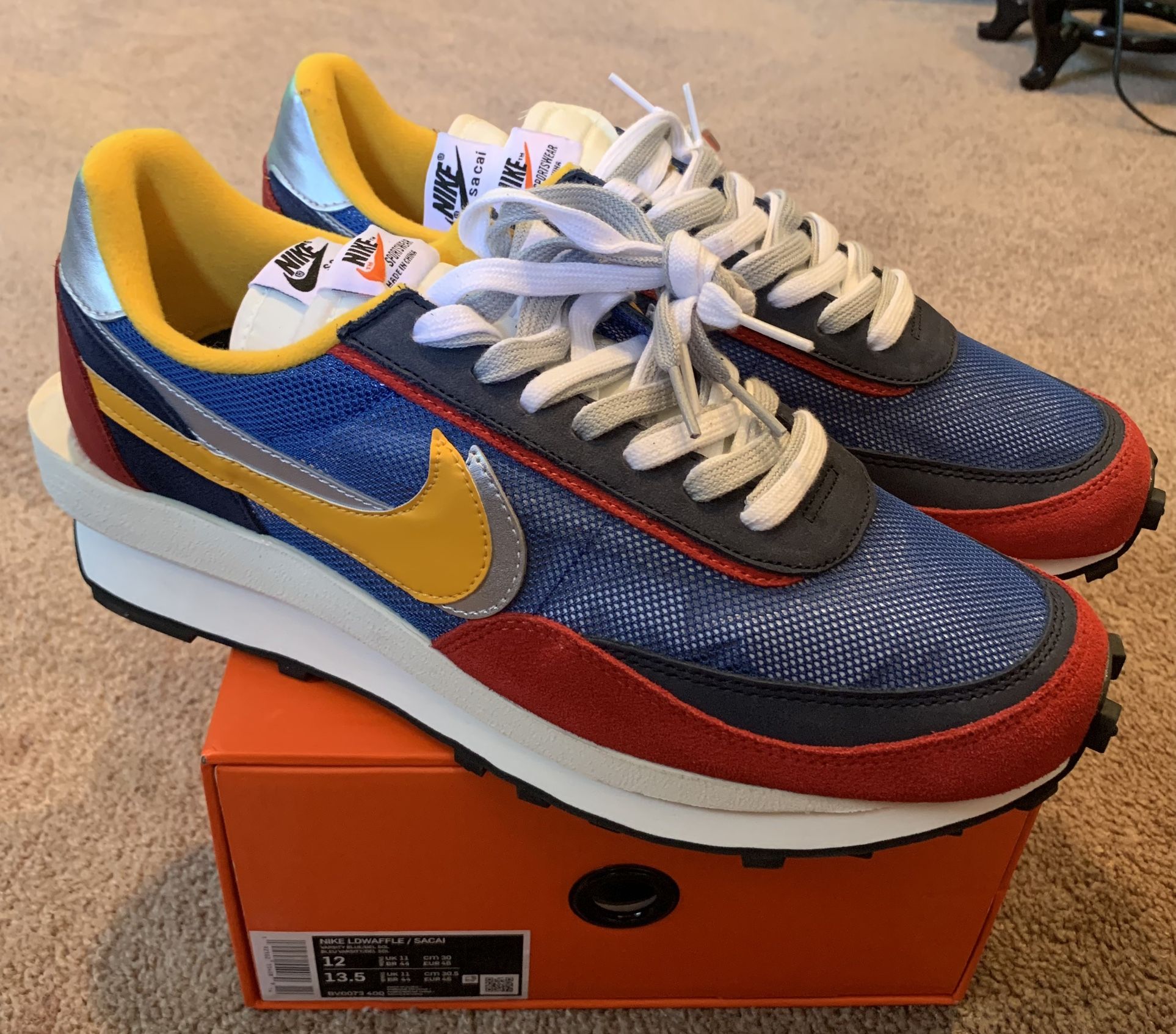 Nike LD Waffle Sacai Blue/Multi Size 12 100% Authentic Very...