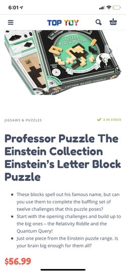 Letter Block Puzzle Albert Einstein # 3 Logic Game