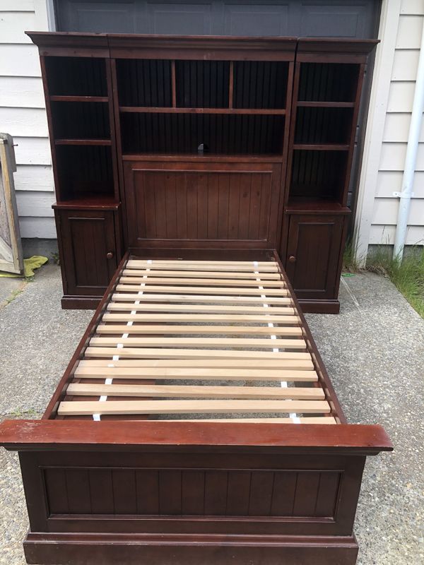 POTTERY BARN BED WITH SHELVES AND STORAGE for Sale in Seattle, WA OfferUp