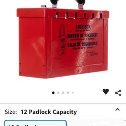 Master Lock Lockout Tagout Group Lock Box, 12 Padlock Capacity, Red