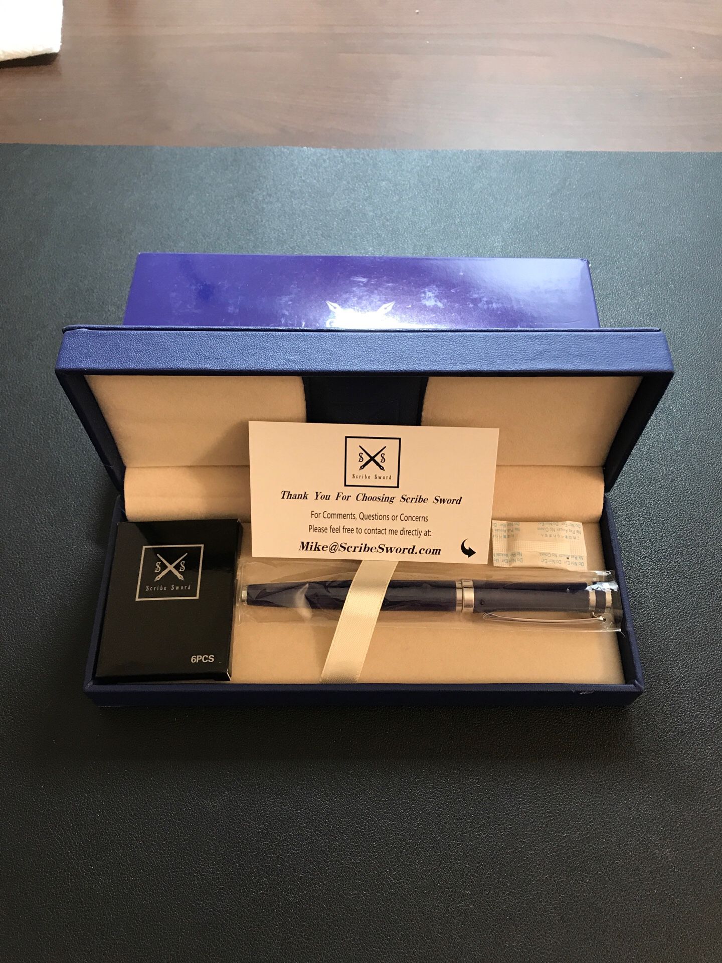 Blue Fountain Pen with Black Ink
