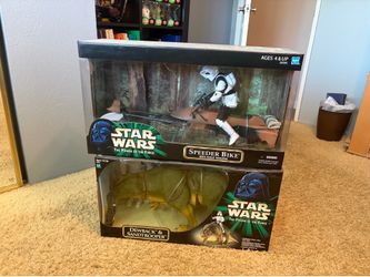 VINTAGE STAR WARS LARGE SPEEDER BIKE AND DEWBACK. BRAND NEW NEVER OPENED. $80 EACH OR TAKE BOTH FOR $150