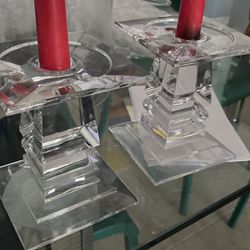 Glass Candle Holders (2)