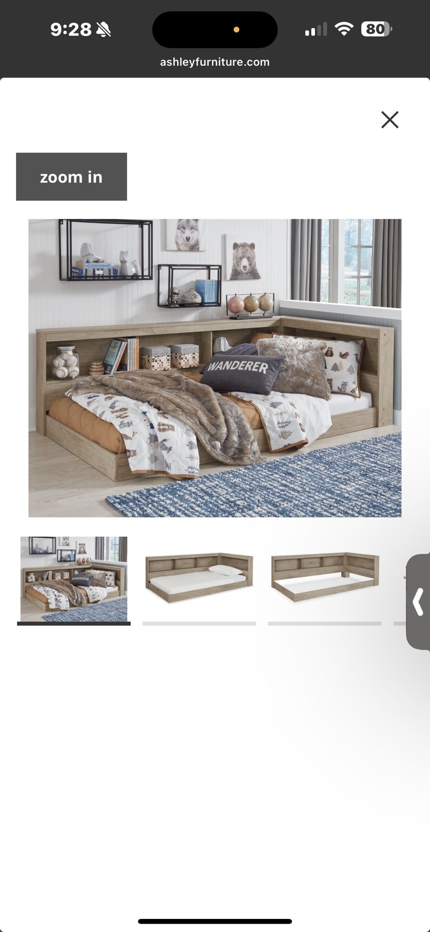 Oliah Twin Bookcase Storage Bed