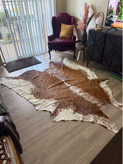 Boho decor oversized cow hide rug