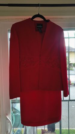 Positive attitude 2 piece red embroidered vintage set