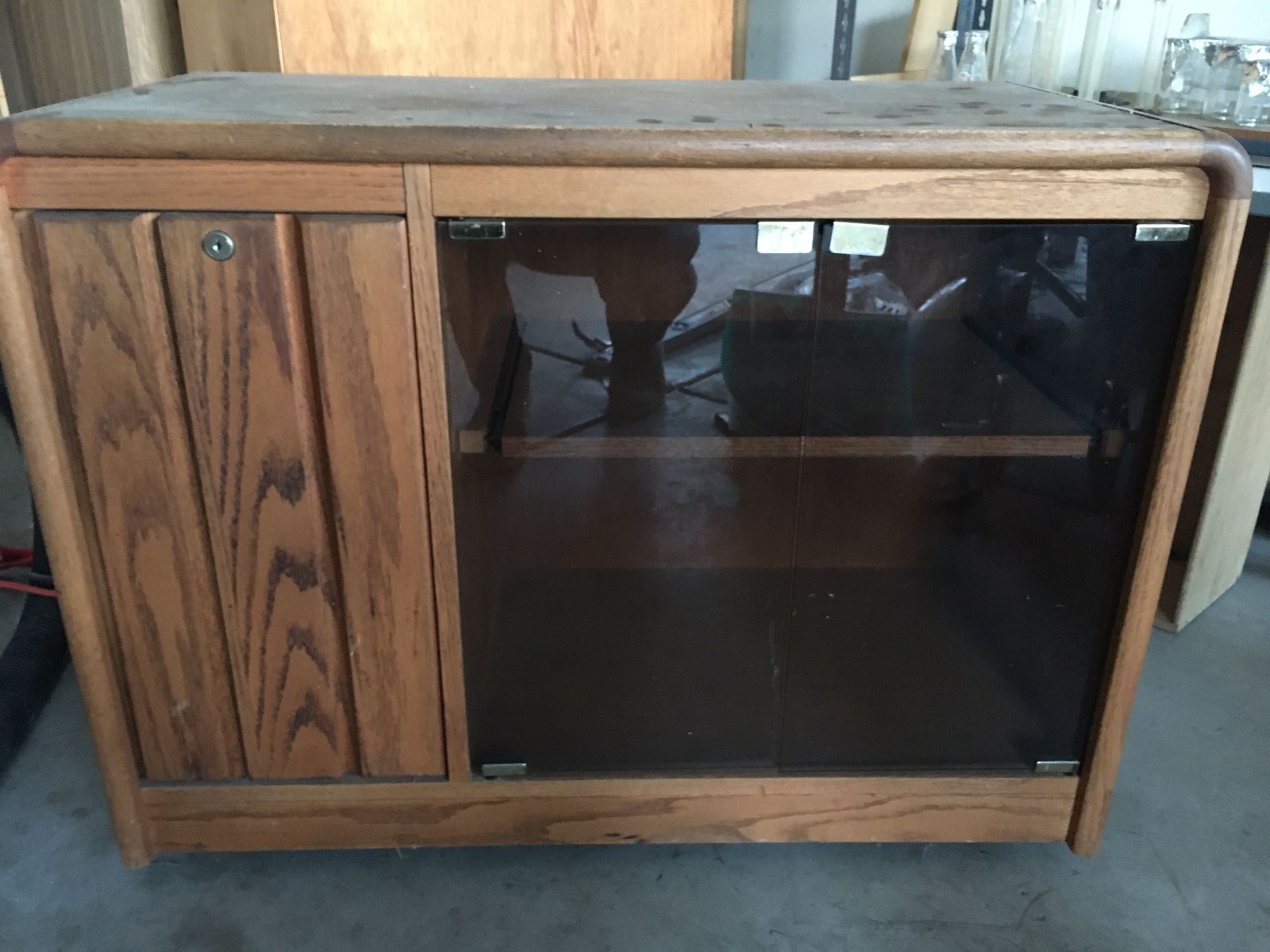 TV media stand storage console