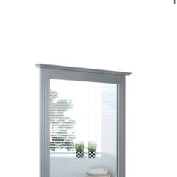 Costway - Bathroom Wall-Mounted Mirror W/Shelf Vanity Makeup Mirror Multipurpose - Gray