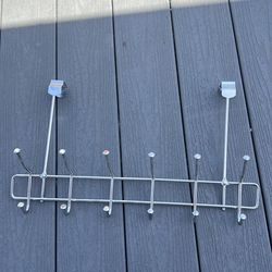 🚪 Over-the-Door Hook Rack – Chrome Steel – Large – New (Open Box)