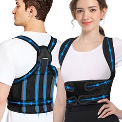 Back Brace Posture Corrector for Women & Men: Adjustable Full Back Support, Shoulder Straightener, Upper & Lower Back Pain Relief - Scoliosis, Hunchba