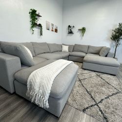 Lowell 8 Piece Grey Sectional Couch - Free Delivery  