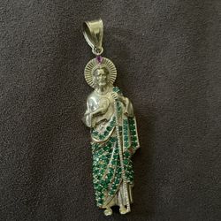 18k San Judas Pendant 3inch 