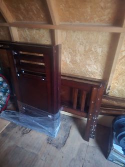 wooden bunk bed