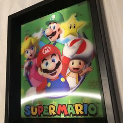 Official Nintendo Super Mario 3D Holographic Picture And Frame 