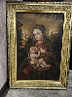 Peruvian Cuzco School Style Oil Painting