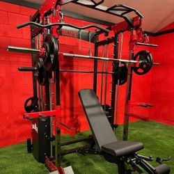 Smith Machine , Squat Rack , Leg Press , Leg Curl Add Weight Bench Adjustable Bench Olympic Barbell For Your Weights 