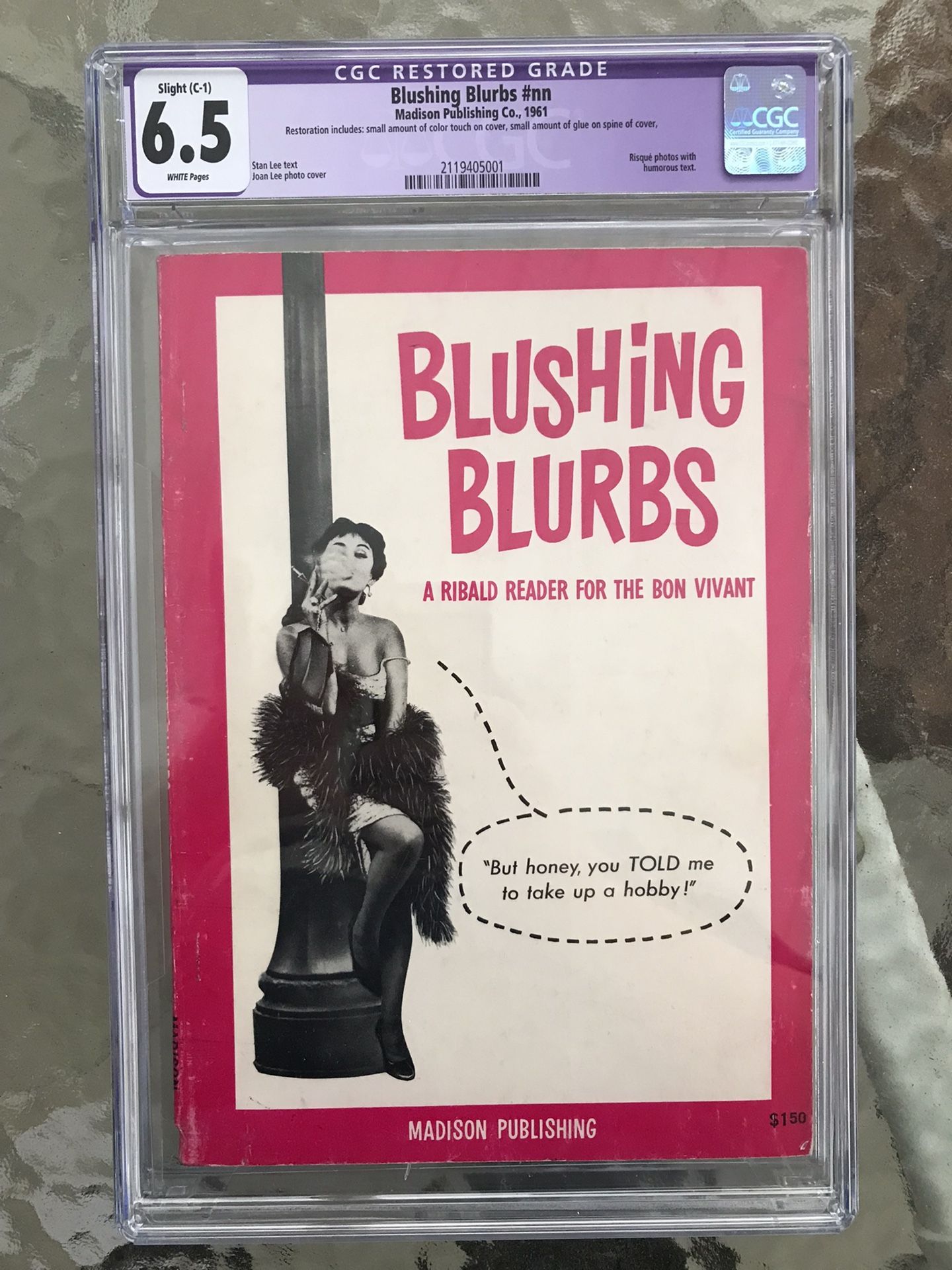 Blushing Blurbs (1961) CGC 6.5 — Joan Lee cover; 1 of 2 graded copies; Highest