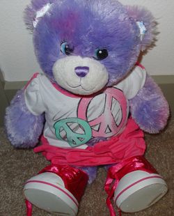 BUILD A BEAR TIE DYE PURPLE W/OUTFIT & SHOES Soft (15 Inch) CUTE Gift!