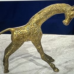 Brass Standing Giraffe Figurine Statue