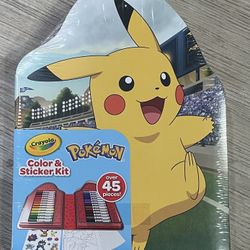 New ~ Crayola Pokémon Color & Sticker Kit: 26 Markers, 20 Pages & 1 Sticker Sheet!