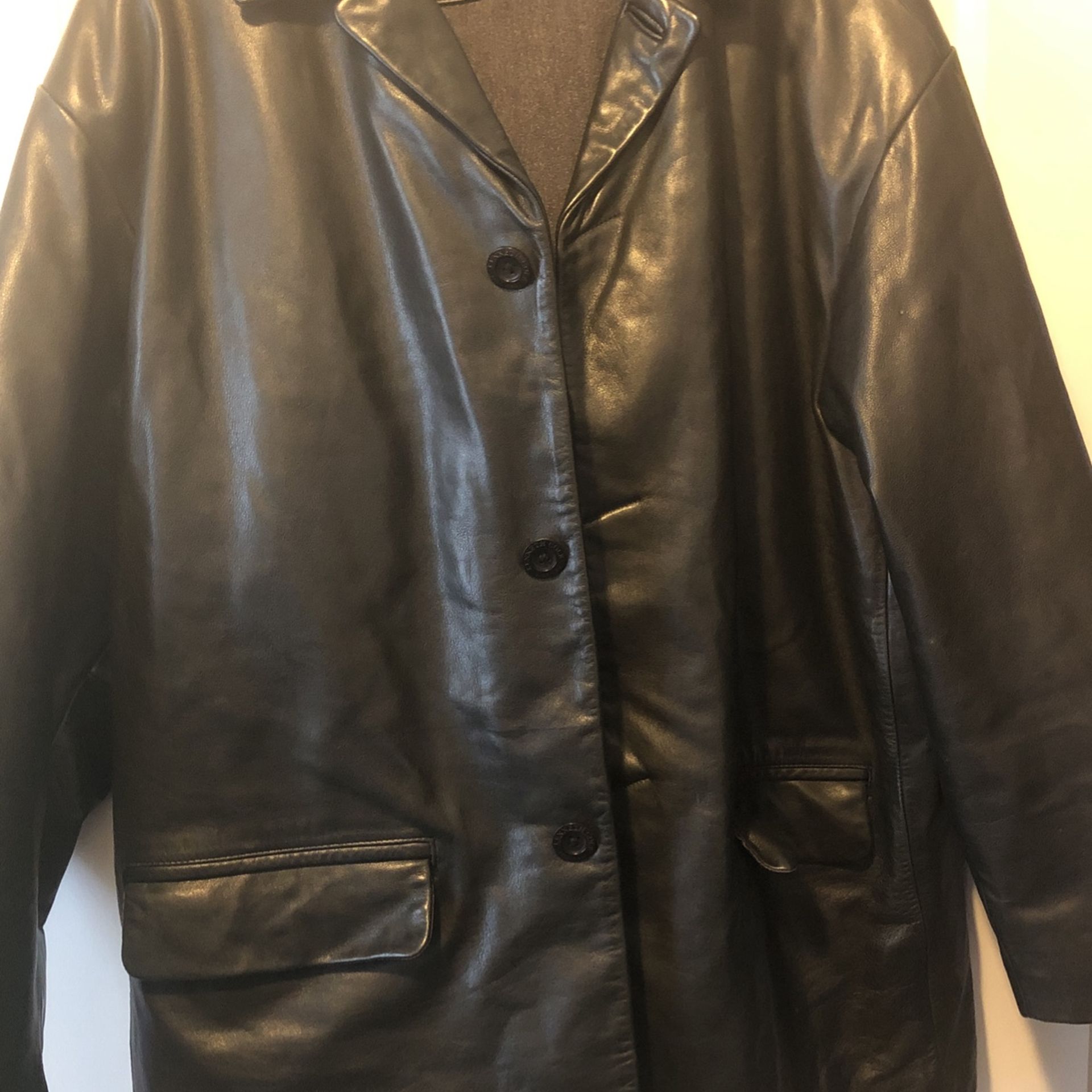 Kenneth Cole Leather Jacket Mens XL
