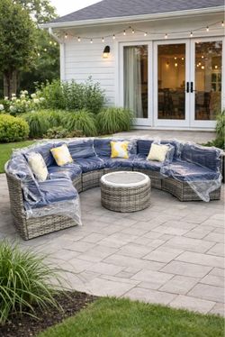 7pc Curve seating patio wicker set