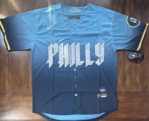 Philadelphia Phillies City Connect Blue Stitched Jersey Adult Medium NWT