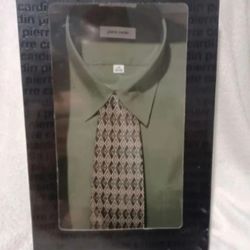 Pierre Cardin Forest Green designer dress shirt & tie set