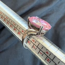 Pink Ice CZ Cubic Sterling Silver 925 ring. Usually sells over $299 (5.5)