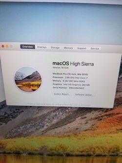 15.4" Apple MacBook Pro 2010 i7 2.66GHz Quad Core 8GB RAM 240GB SSD SuperDrive Webcam WiFi High Sierra