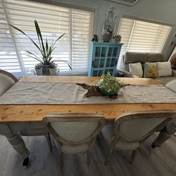Full Dining Table,Chairs, And Bench 