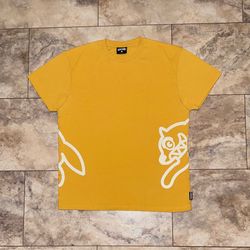 Icecream Chase SS Tee Yellow Wrap Around Graphic T-Shirt Size Large