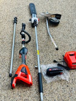 Echo 56V 16 in. Brushless Cordless Battery Straight Shaft Curved Shaft Edger & Pole Saw 10in Attachment 2.5Ah
