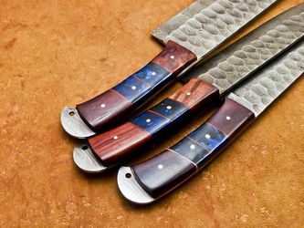 Handmade Damascus Steel 3 Piece Chef Knife Set