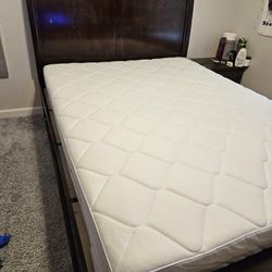 Queen Sleigh bed with mattress and 5 drawer chest none pet and smoke free home.