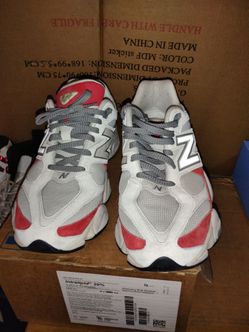 New balance 9060 size 13 inred,white and grey