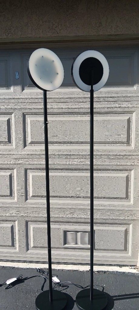 2 Black LED Floor Lamps