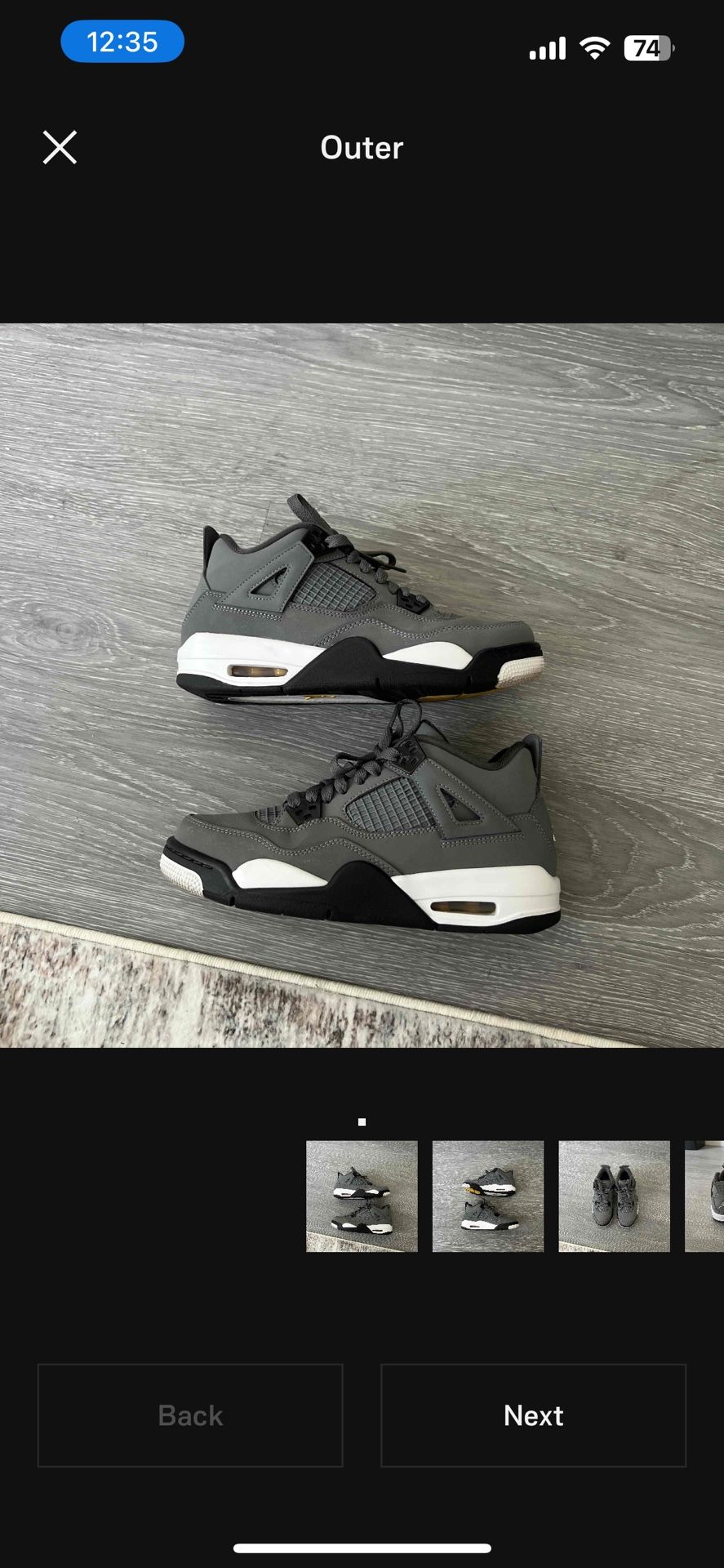 Jordan 4 Retro GS Cool Grey Size 6.5y