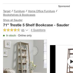 71 “ Trestle 5 Shelf Bookcase 