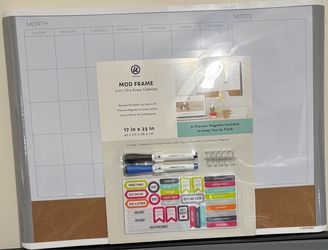 U Brands Mod Frame 3-in-1 Dry Erase Calendar Board – NEW Sealed