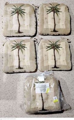 Tropical Palm Tree Chair Cushions [Set of 6]